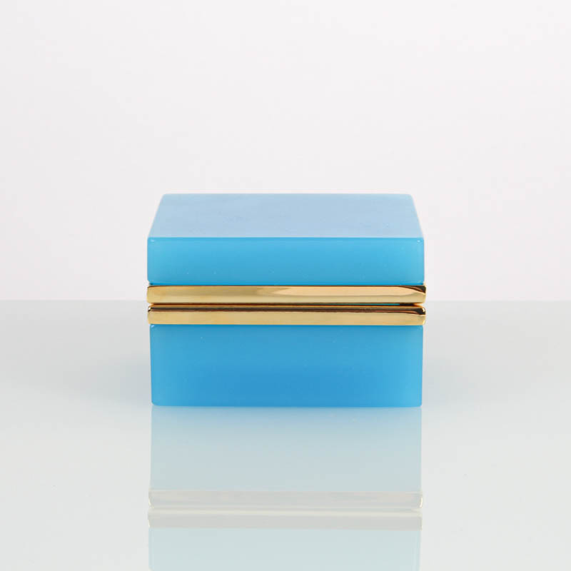 French opaline glass boxes